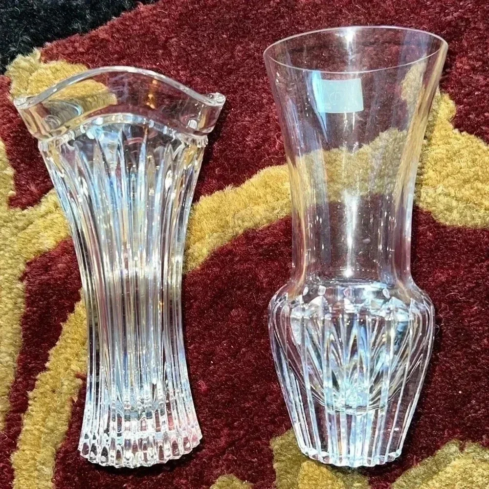MIKASA CRYSTAL 2 Mini Bud Flower Vases Set of Two